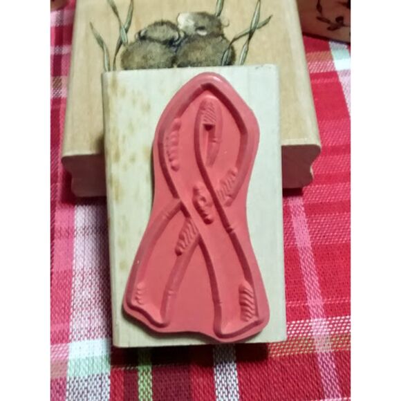 Stampabilities 2001 Rubber Stamp-THOUGHTFUL RIBBON ER 1016 Y2K Vintage Scrapbook - Picture 2 of 5